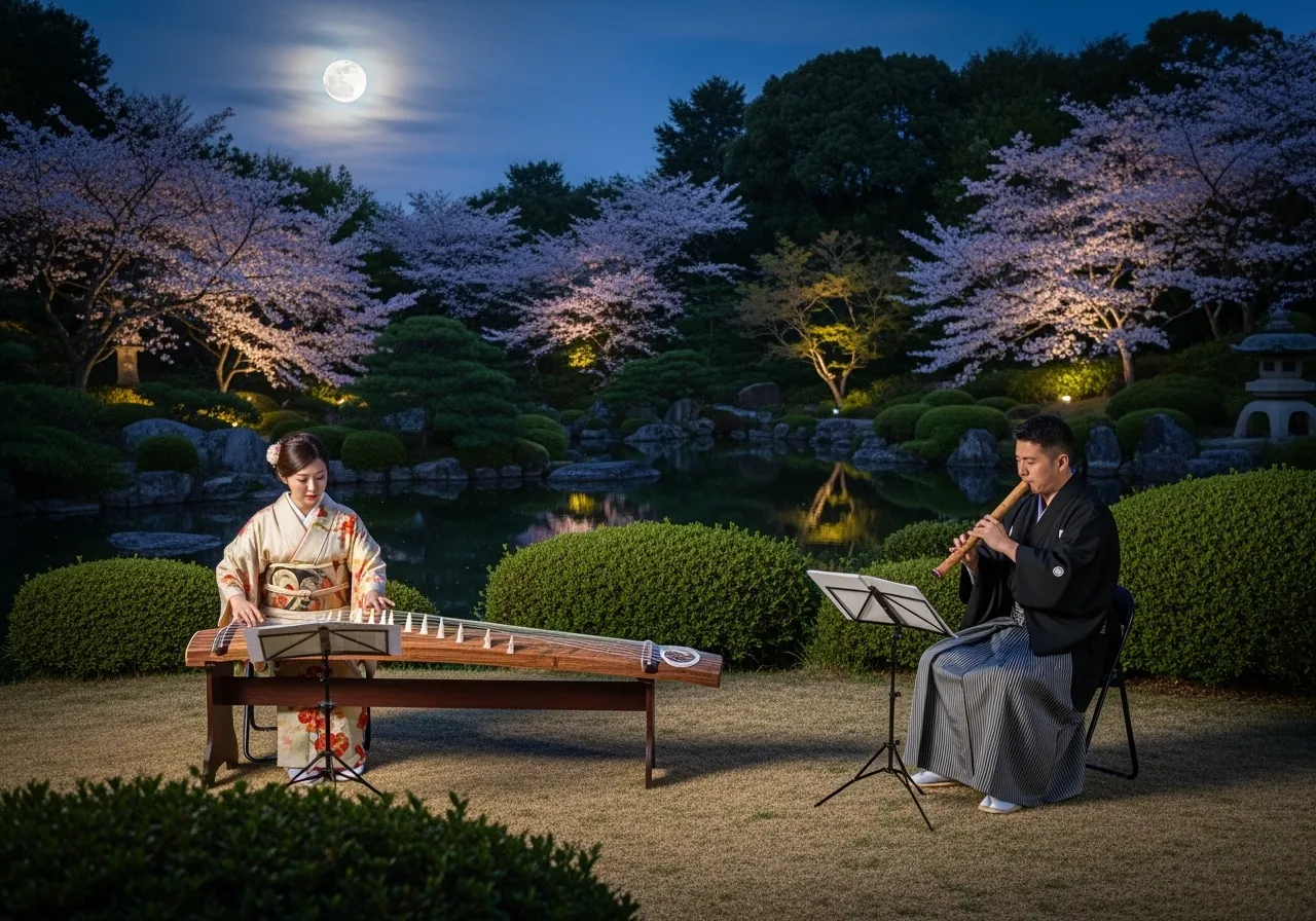 月夜 琴・尺八の雅な演奏曲