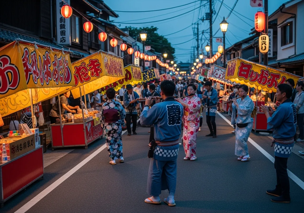 篠笛のお祭り 和風音楽素材